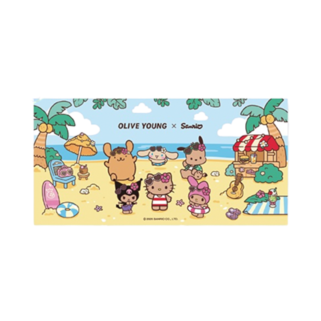 산리오 x 올리브영 러브 썸머 비치 타월 해변(Sanrio x Olive Young Love Summer Beach Towel Beach)