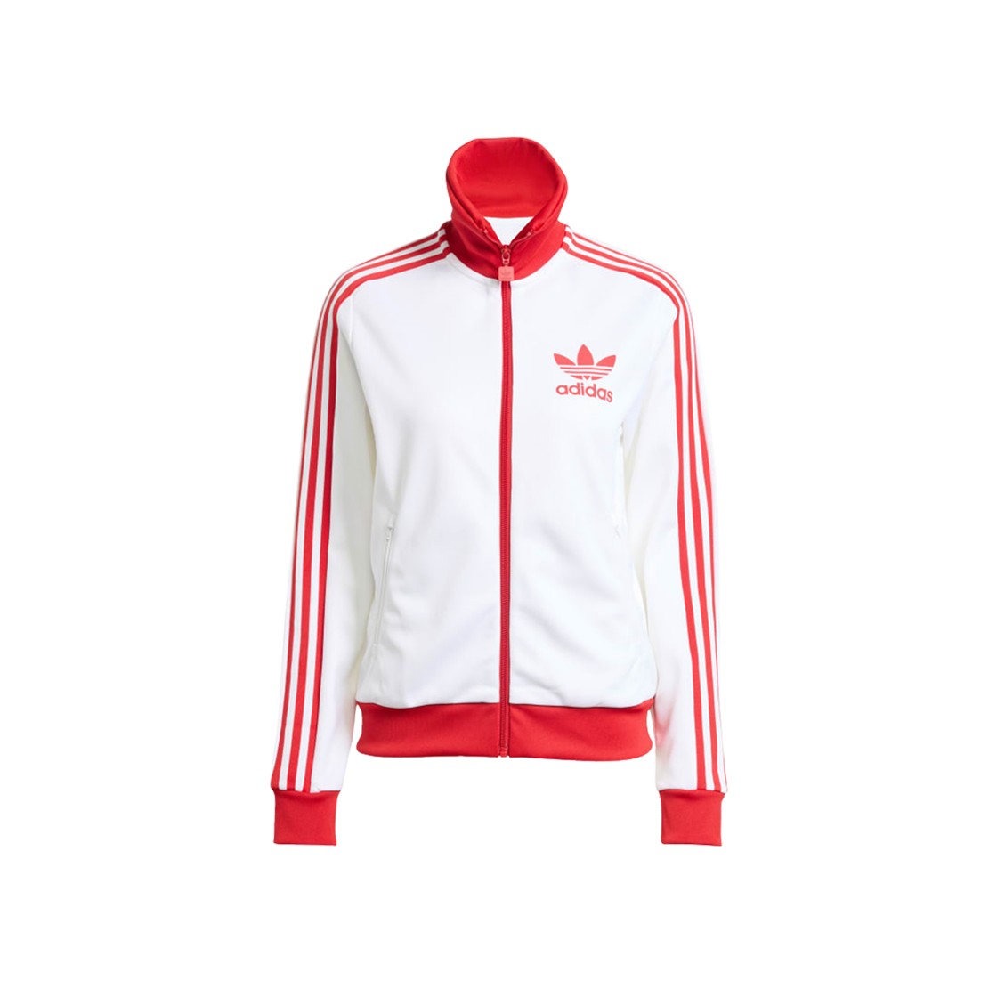 (W) 아디다스 베켄바우어 트랙탑 화이트 배러 스칼렛 - KR 사이즈((W) Adidas Beckenbauer Track Top White Better Scarlet - KR Sizing)