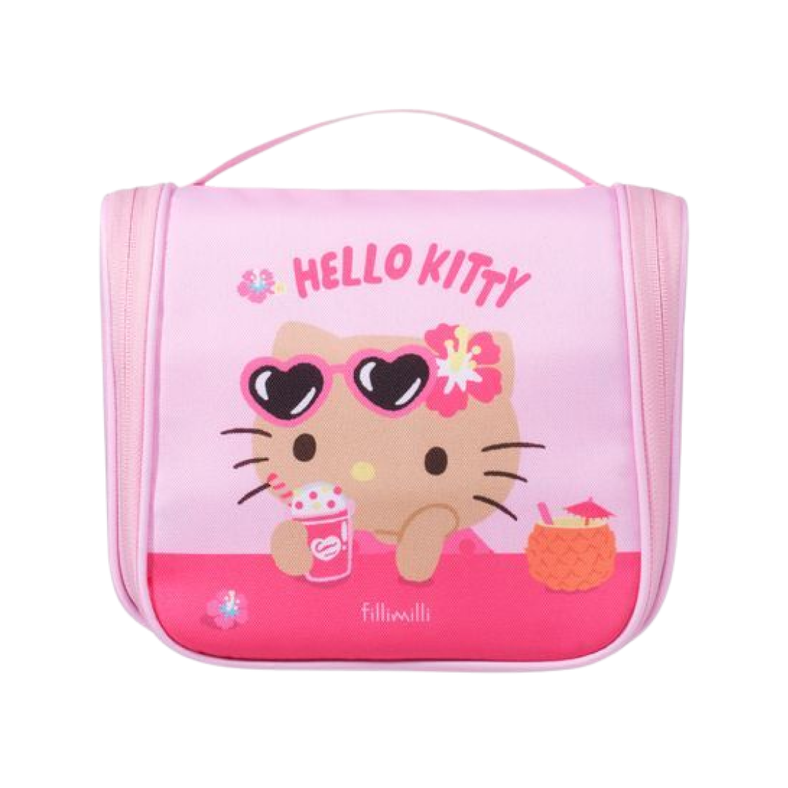 산리오 x 필리밀리 태닝 헬로키티 트래블 파우치 핑크(Sanrio x Fillimilli Tanning Hello Kitty Travel Pouch Pink)