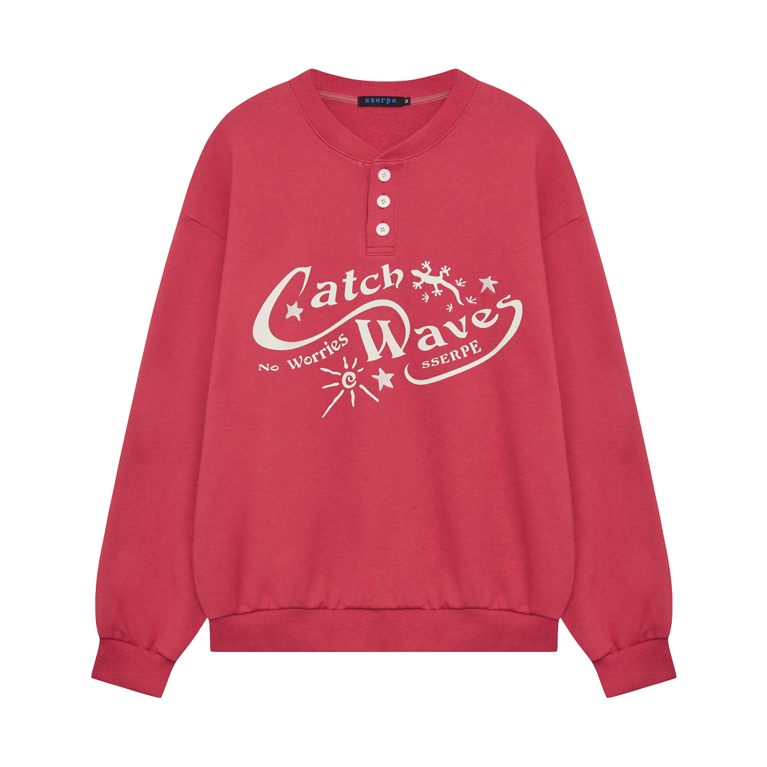 쎄르페 캐치 웨이브 헨리넥 스웨트셔츠 핑크(SSERPE Catch Waves Henly Neck Sweatshirts Pink) - 1