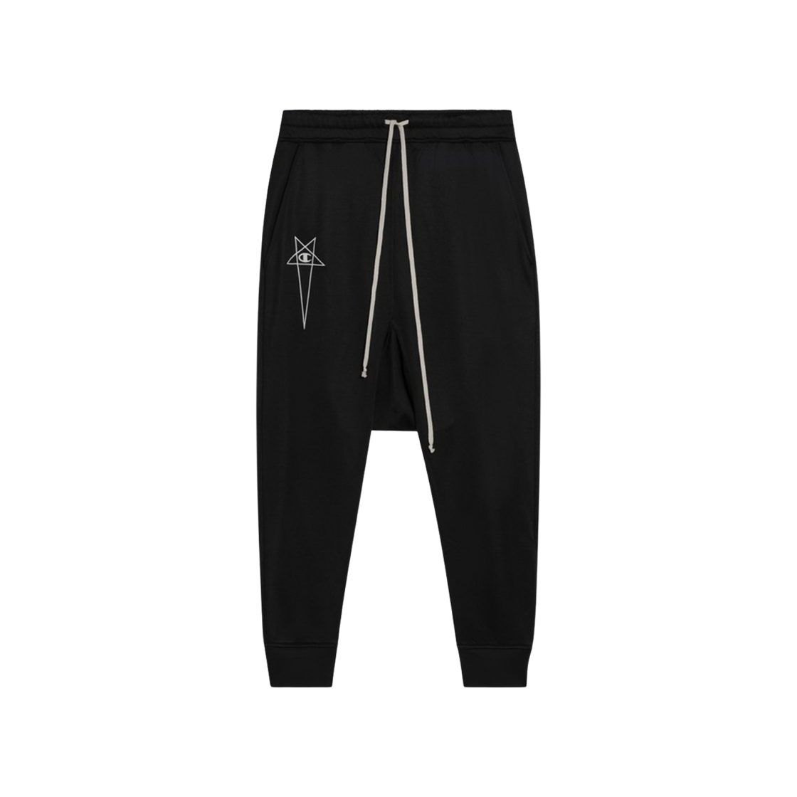 CM01E1689-CHJS-09 Rick Owens x Champion Prisoner Drawstring Jogger Pants Black