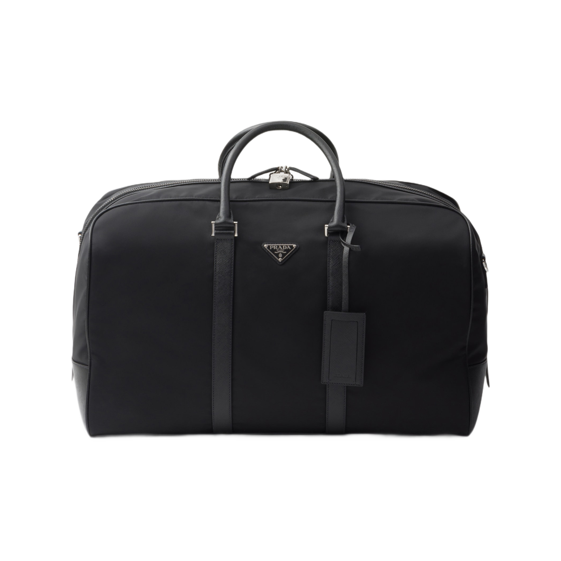 2VC007-2DMH-F0002 Prada Re-Nylon and Saffiano Leather Duffel Bag Black
