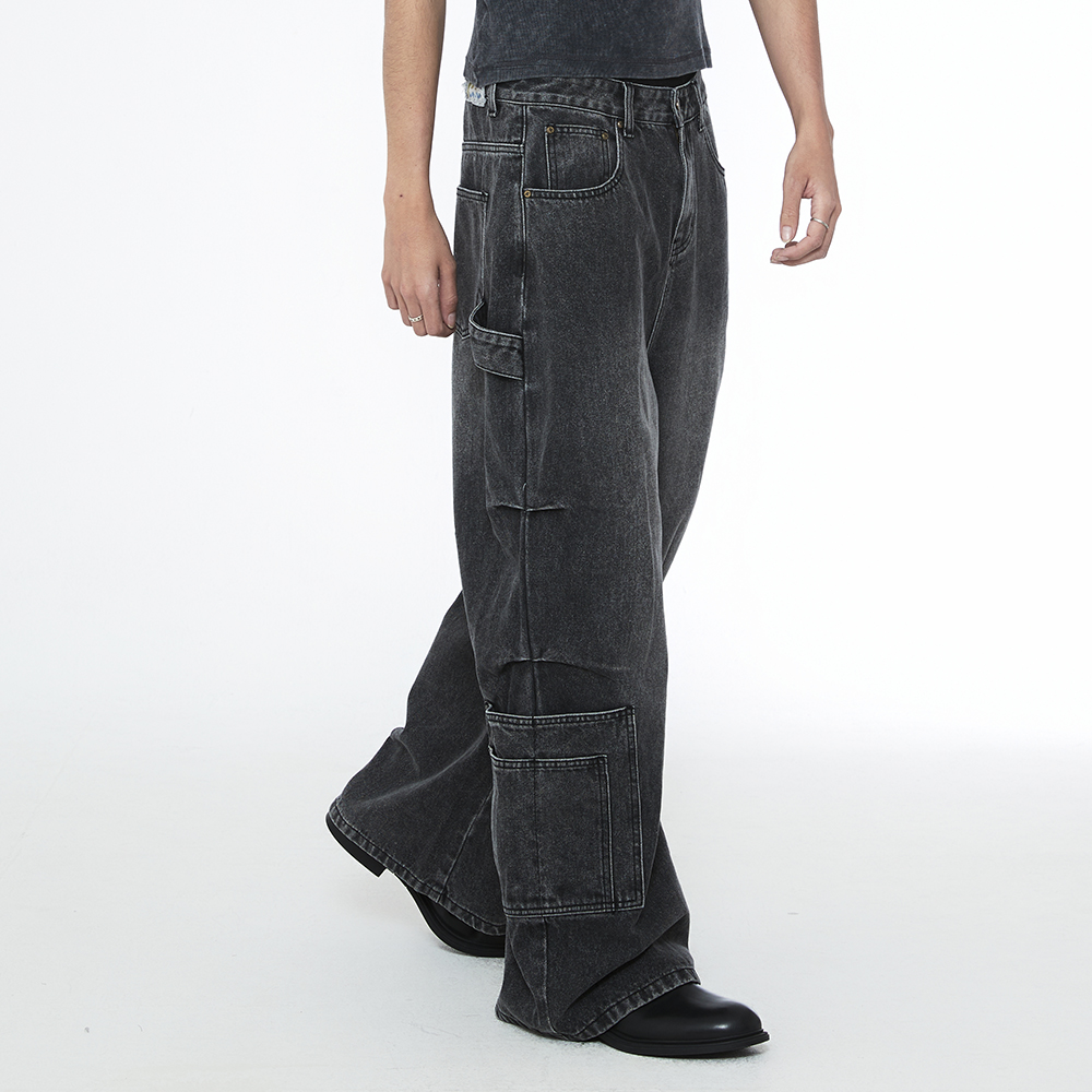 쎄르페 멀티포켓 카펜터 와이드 데님팬츠 차콜(SSERPE Multi Pocket Carpenter Wide Denim Pants Charcoal) - 3