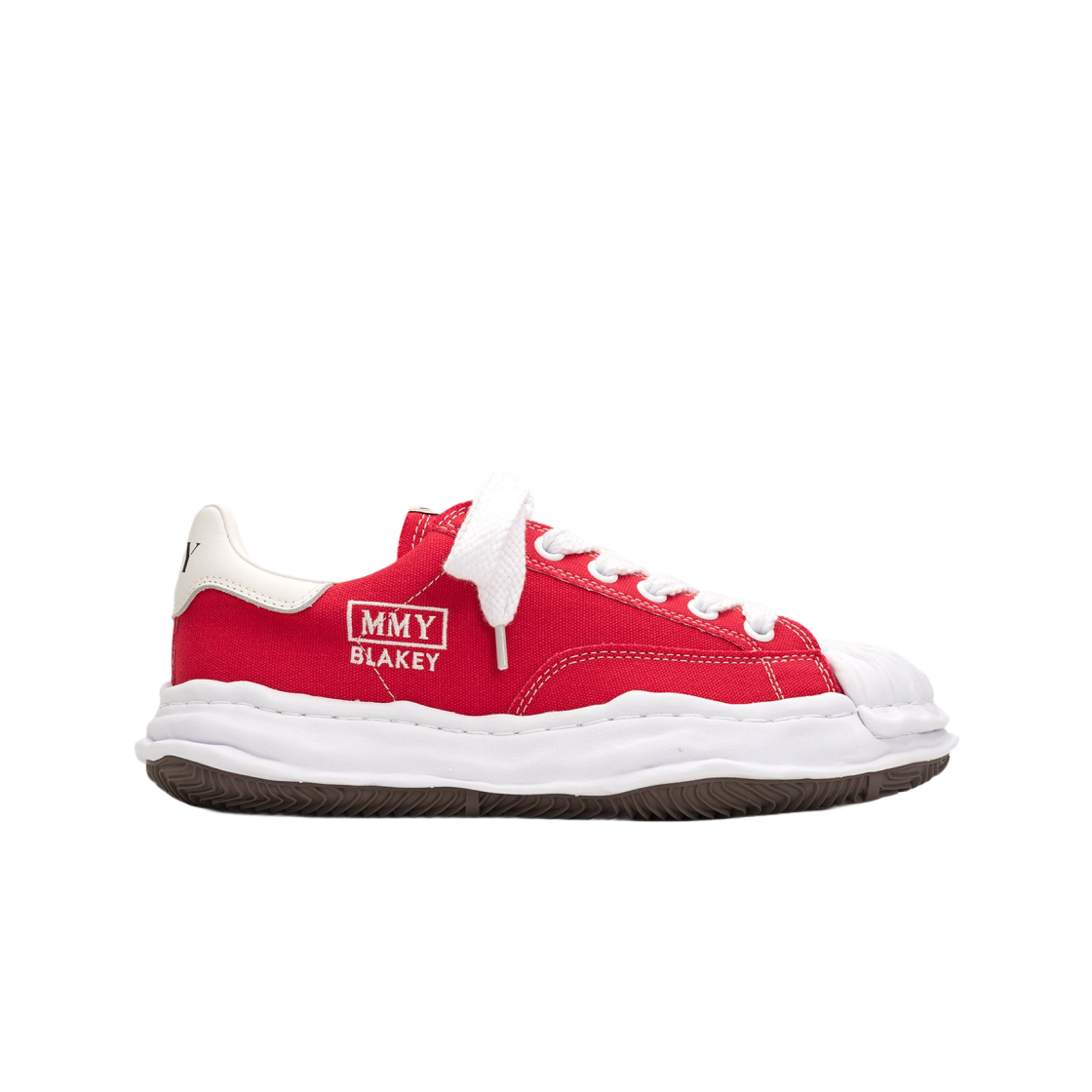 메종 미하라 야스히로 블레이키 OG 솔 캔버스 로우탑 스니커즈 레드 화이트(Maison Mihara Yasuhiro Blakey OG Sole Canvas Low-top Sneakers Red White)