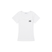MUCENT Ferring Midi Round Neck Half T White