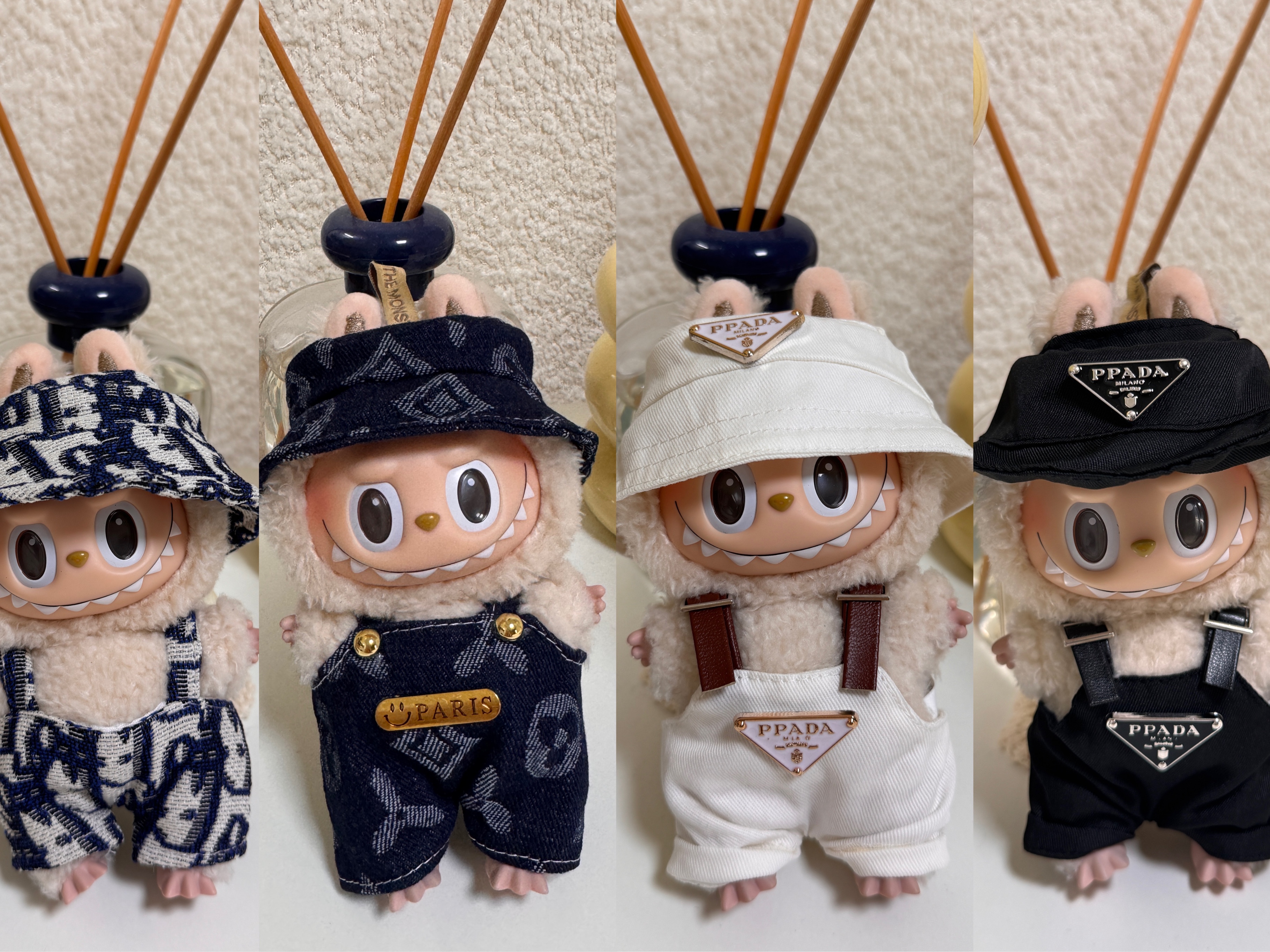 Pop Mart Labubu The Monsters Labubu Tasty Macarons Series Soymilk Keyring 착용 스타일