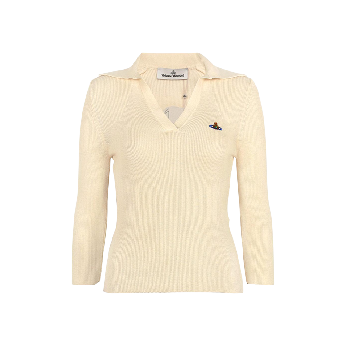 18030040-Y001V-A408 (W) Vivienne Westwood Marina Polo Knit Off White