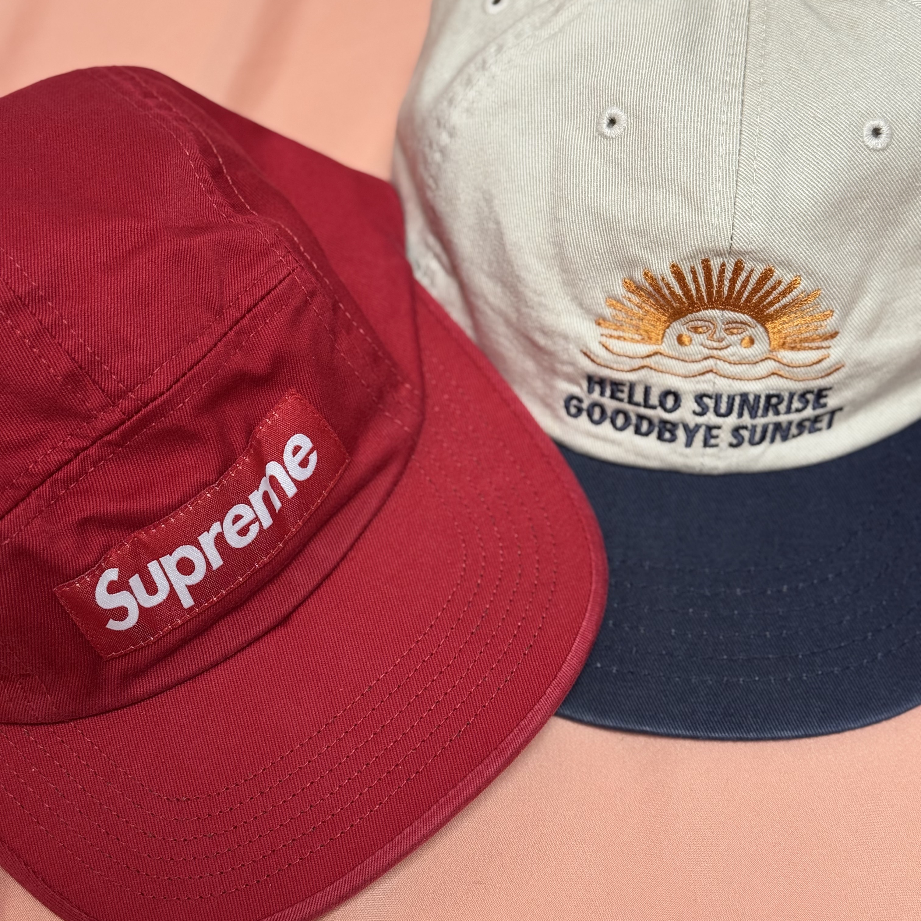 Supreme Washed Chino Twill Camp Cap Red - 25SS 착용 스타일