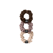 (W) Alo Yoga Fresh Mini Scrunchie Macadamia Taupe (3 Pack)