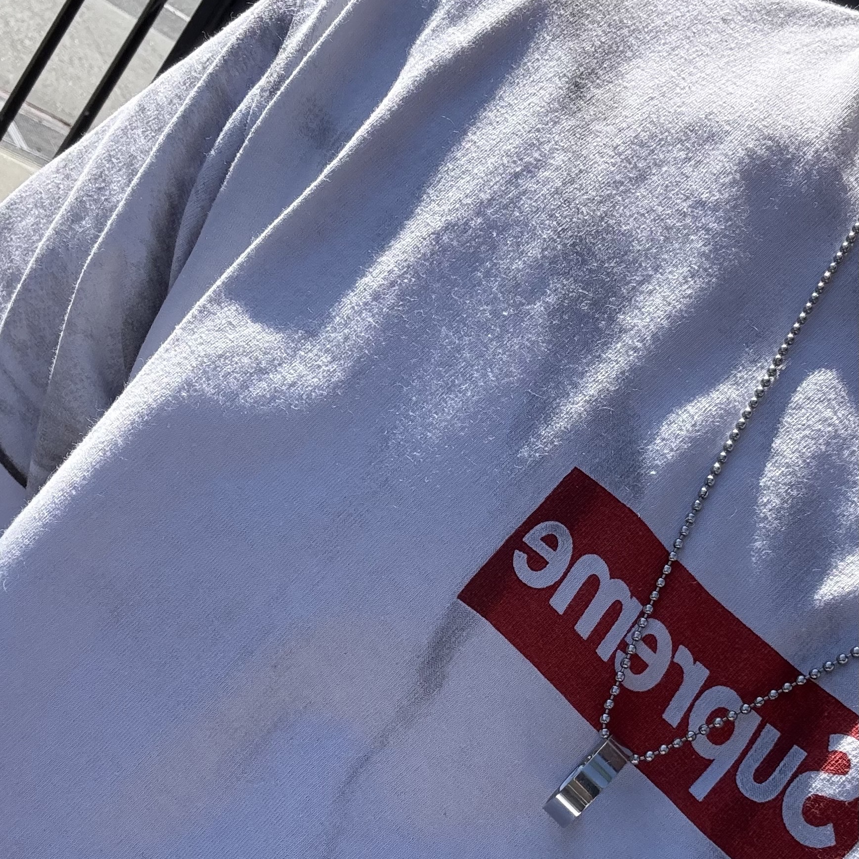 Supreme x MM6 Maison Margiela Box Logo T-Shirt White - 24SS 착용 스타일