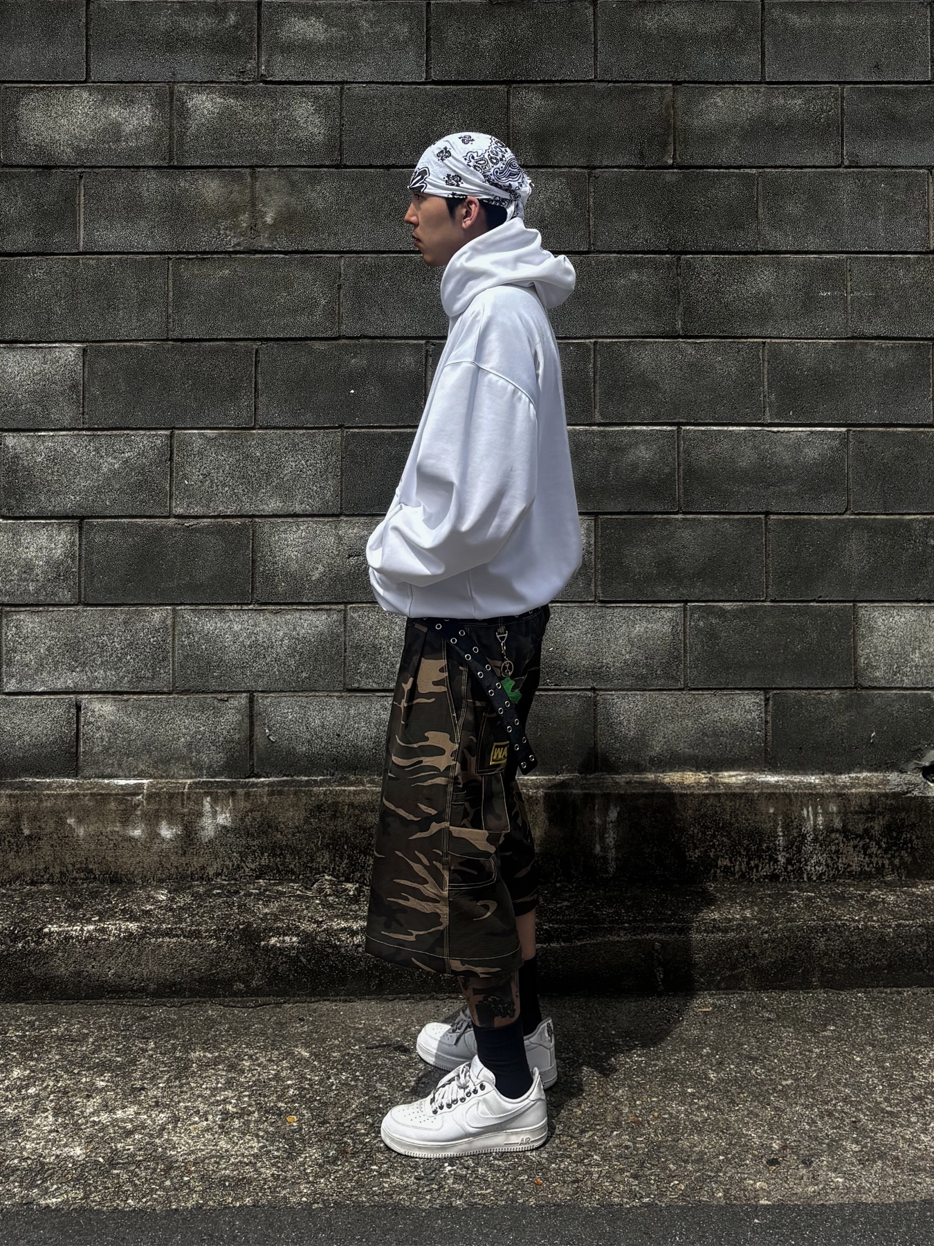 Wapworks Easy 3T Work Bermuda Pants Camo, Nike Air Force 1 '07 Low White 착용 스타일 - 4