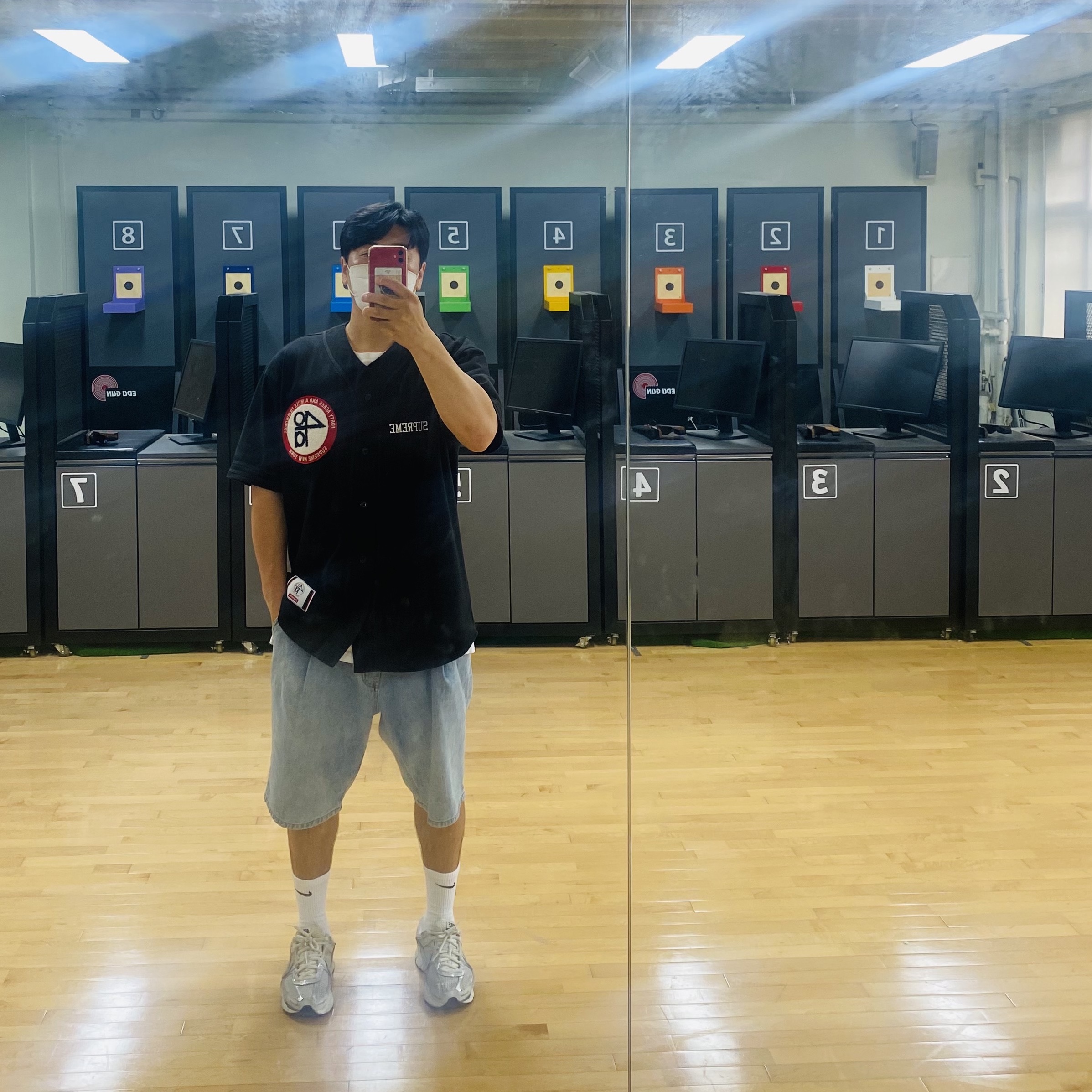 Nike x Stussy NRG Crew Socks White Black, Supreme x 40 Acres Twill Baseball Jersey Black - 25SS 착용 스타일