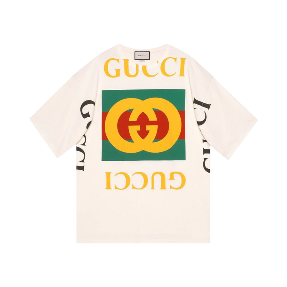 구찌 GG 로고 오버사이즈 티셔츠 오프 화이트 멀티컬러(Gucci GG Logo Oversize T-Shirt Off White Multicolor) - 1