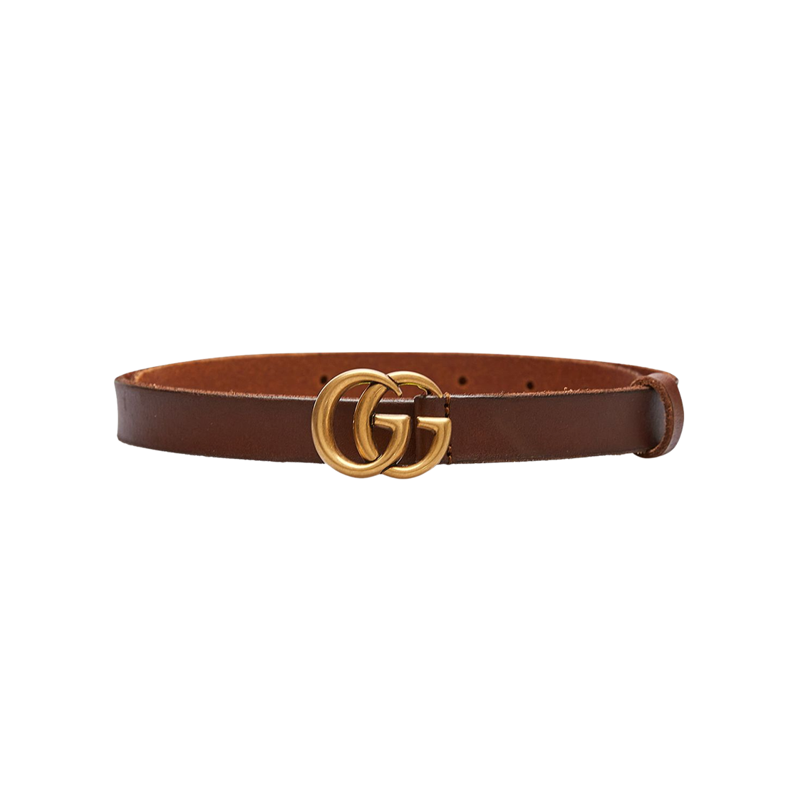 (W) 구찌 GG 마몽 레더 벨트 브라운((W) Gucci GG Marmont Leather Belt Brown) - 1