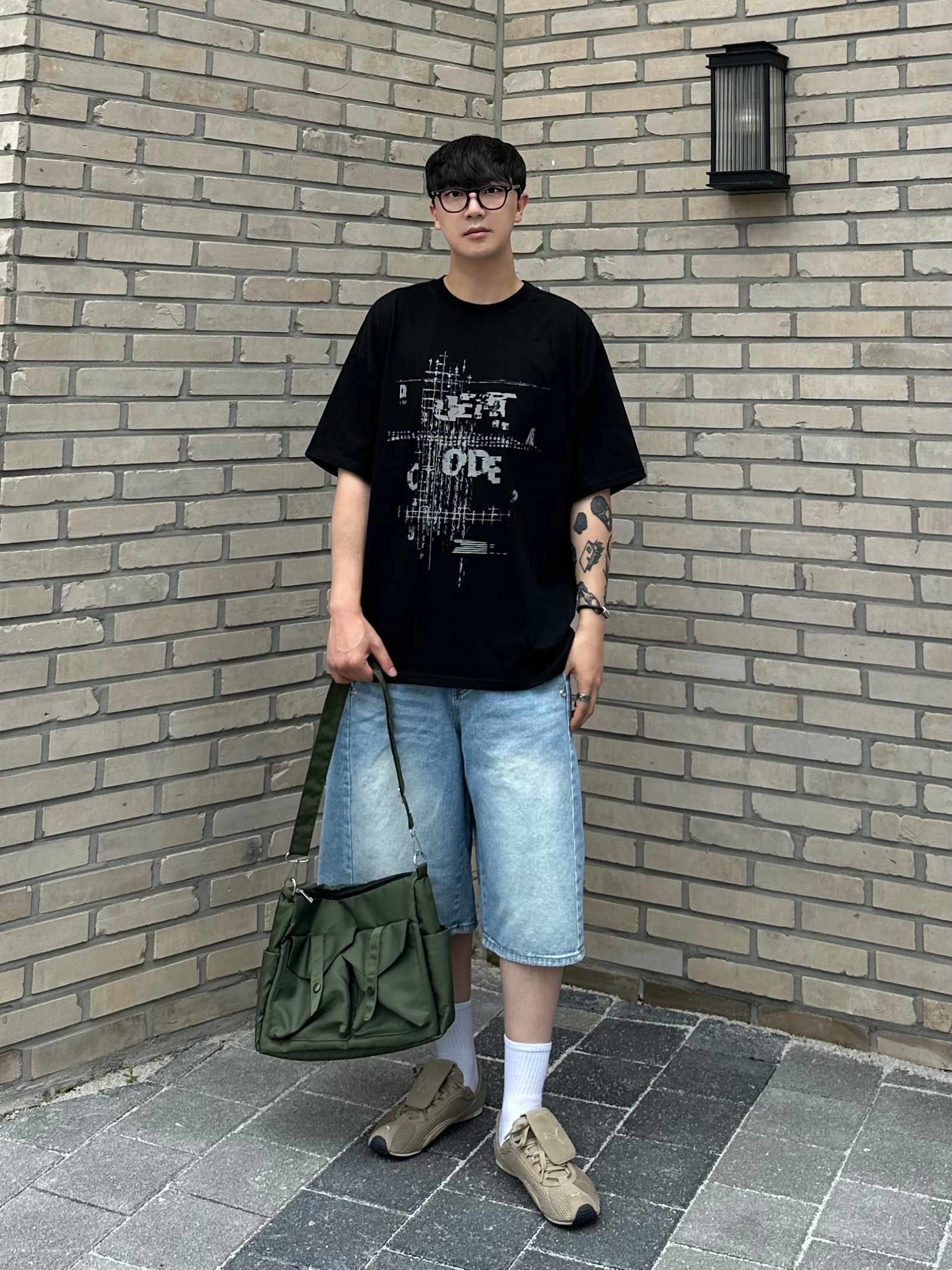 Puma x Open Yy H-street Oak Branch Creamy Vanilla 착용 스타일 - 1