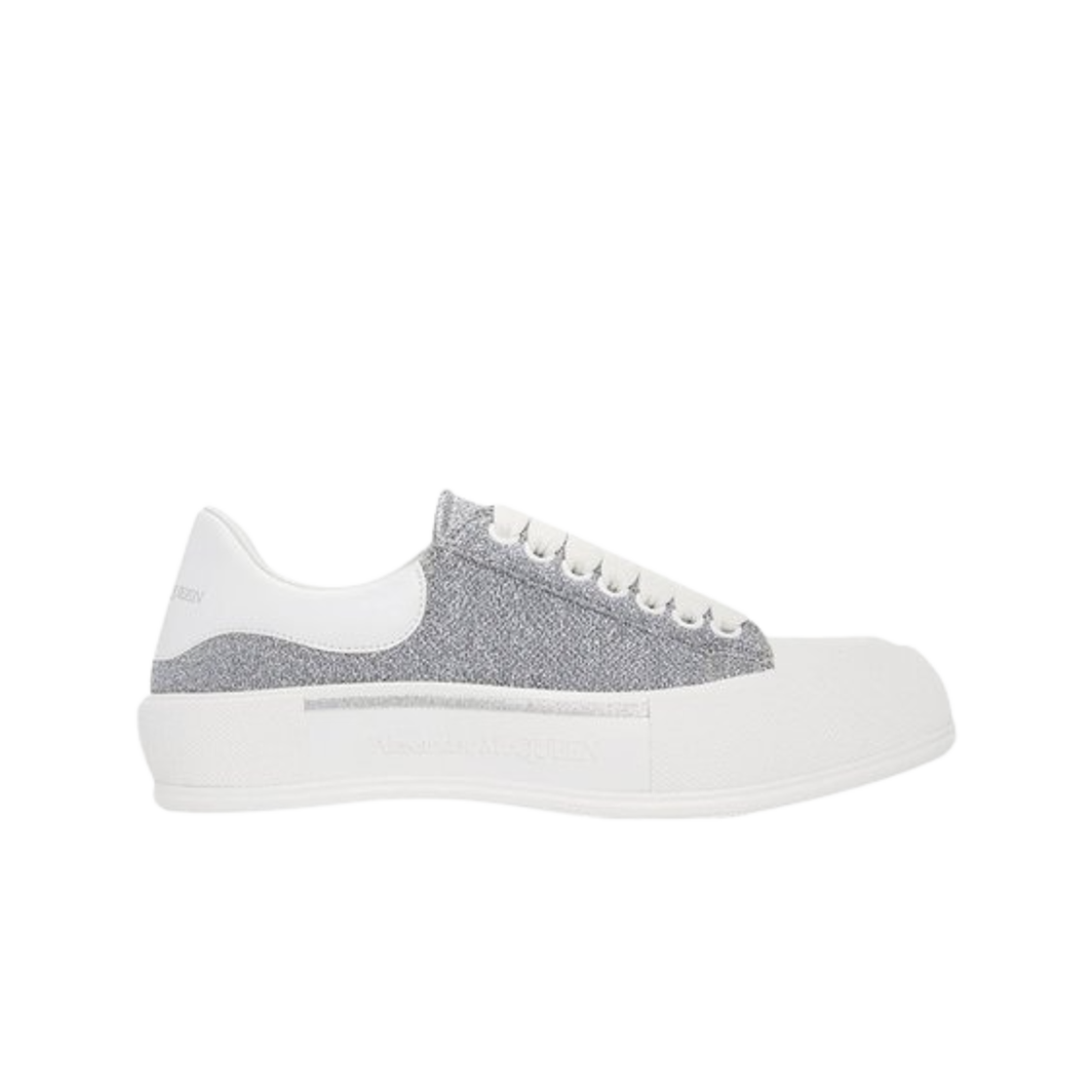 682409W4RU18598 Alexander McQueen Deck Lace-Up Plimsoll Grey White