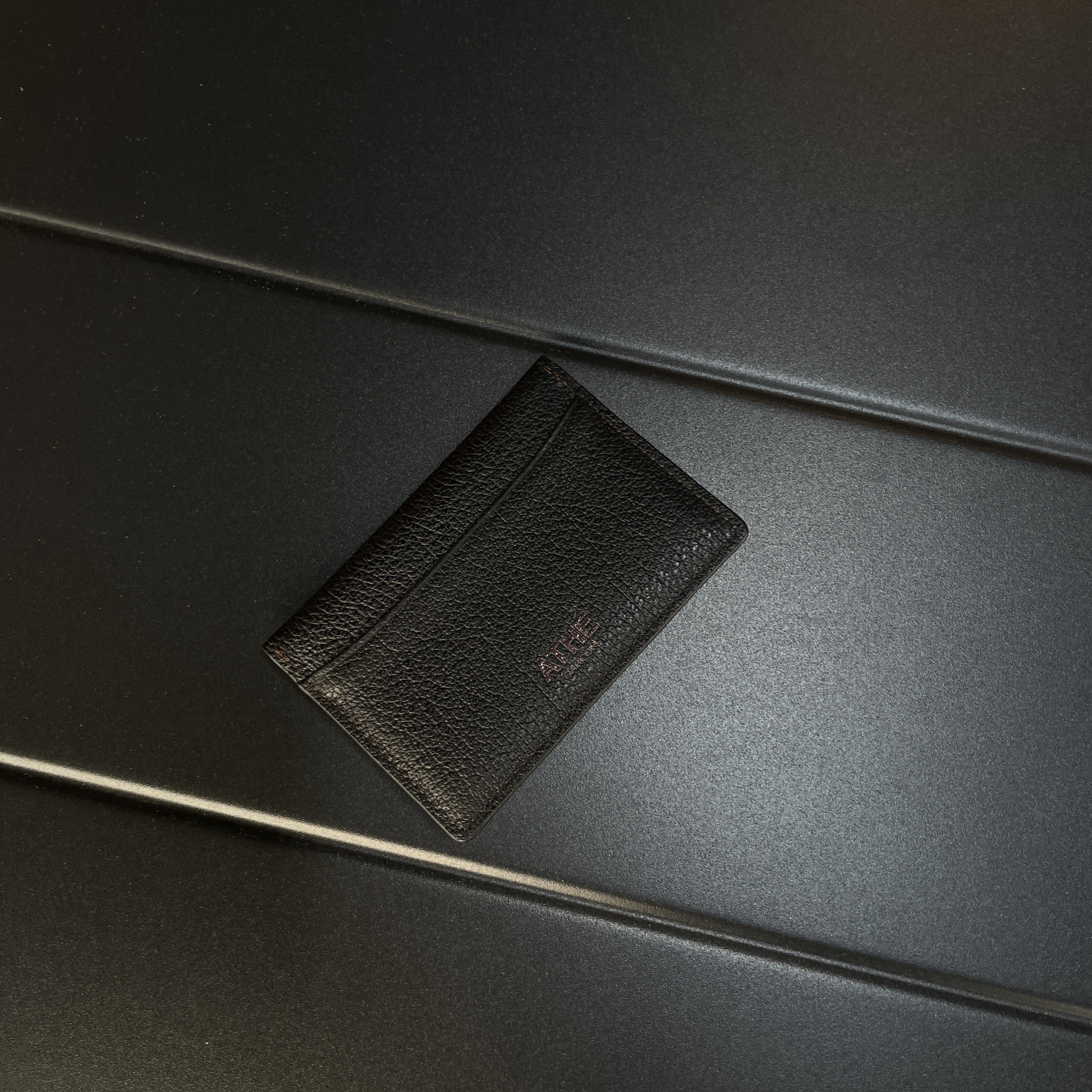 Athe garcon Flat Card Holder Black Noir 착용 스타일 - 2