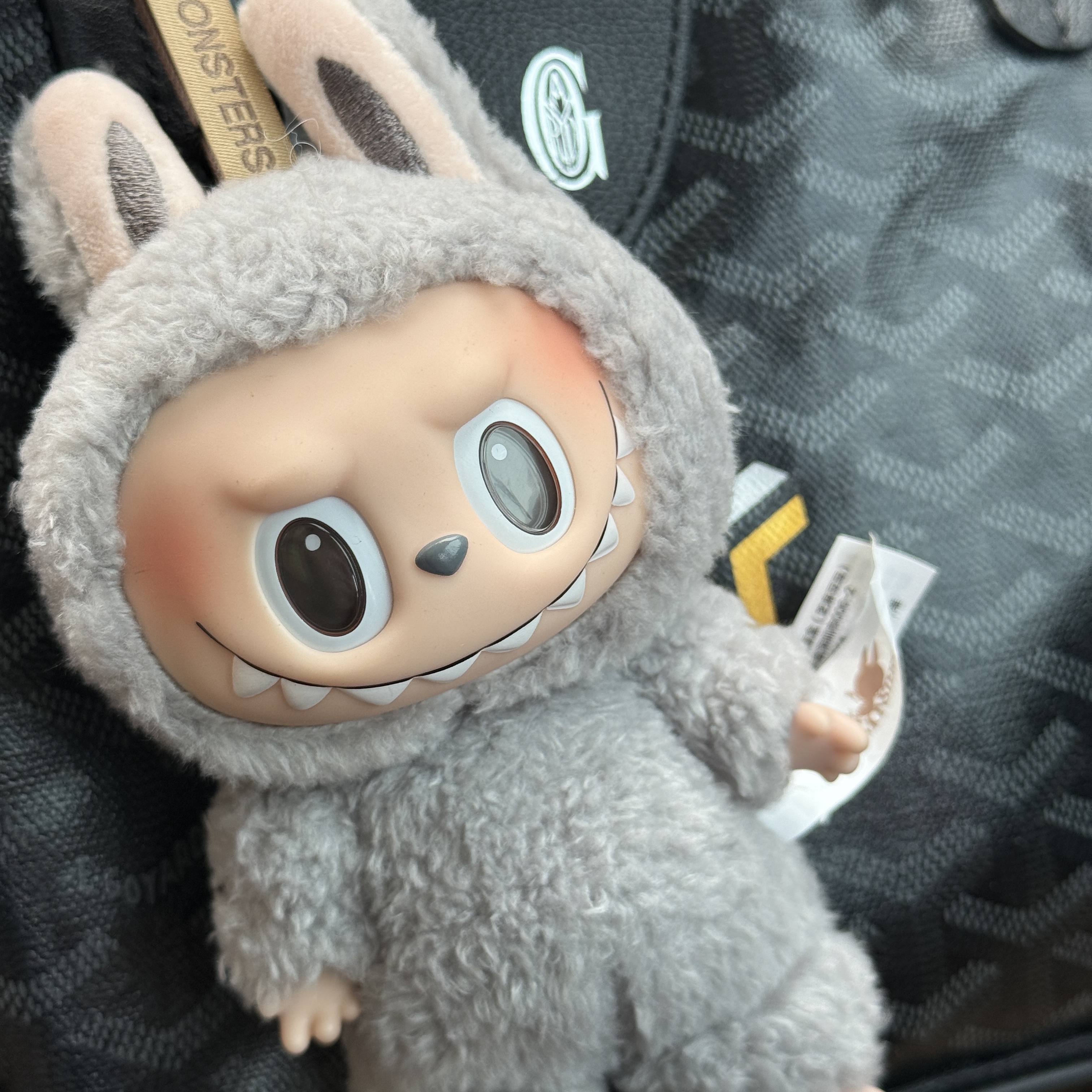 Pop Mart Labubu The Monsters Labubu Tasty Macarons Series Sesame Bean Keyring (Opened Case), Goyard Anjou Mini Bag Black 착용 스타일