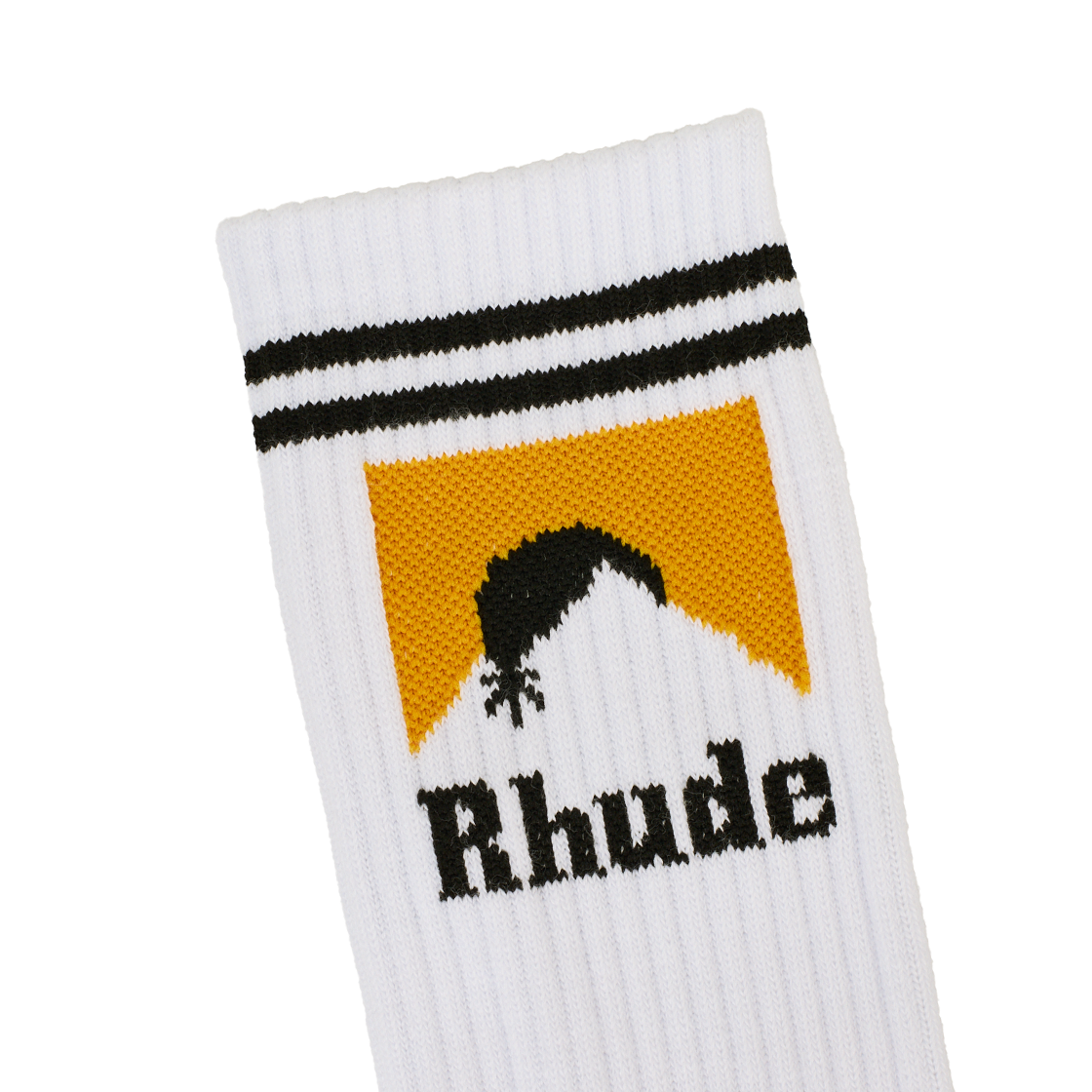 KM5CSS1RD08WT Rhude Striped Moonlight Sock White Black Yellow - 25FW - #4