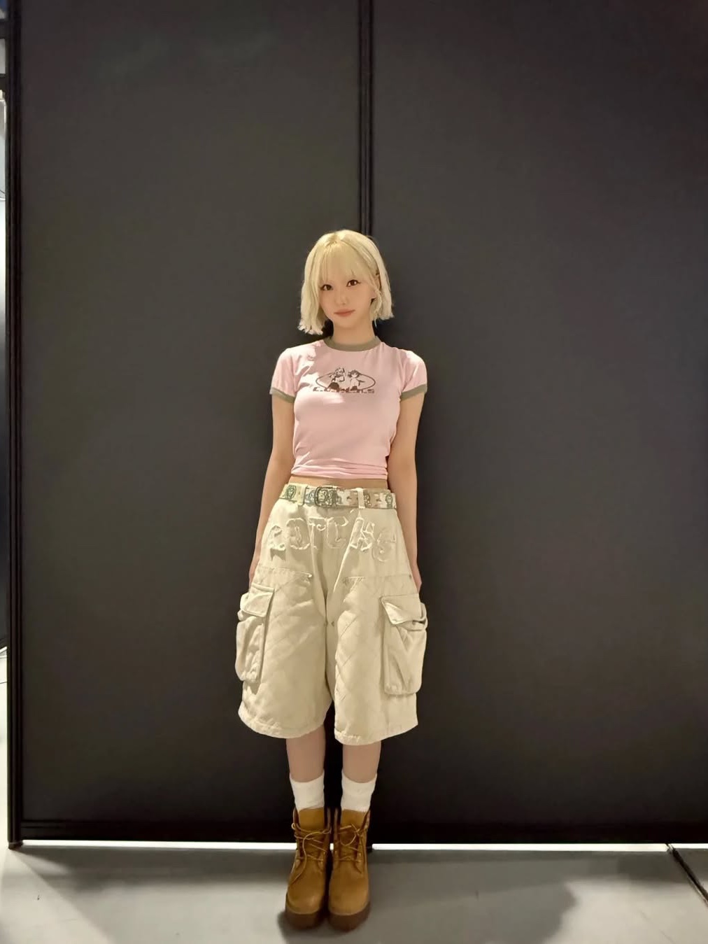 Cotchs GGirls Ringer tee_pink, Cotchs GGirls Ringer tee_green 착용 스타일