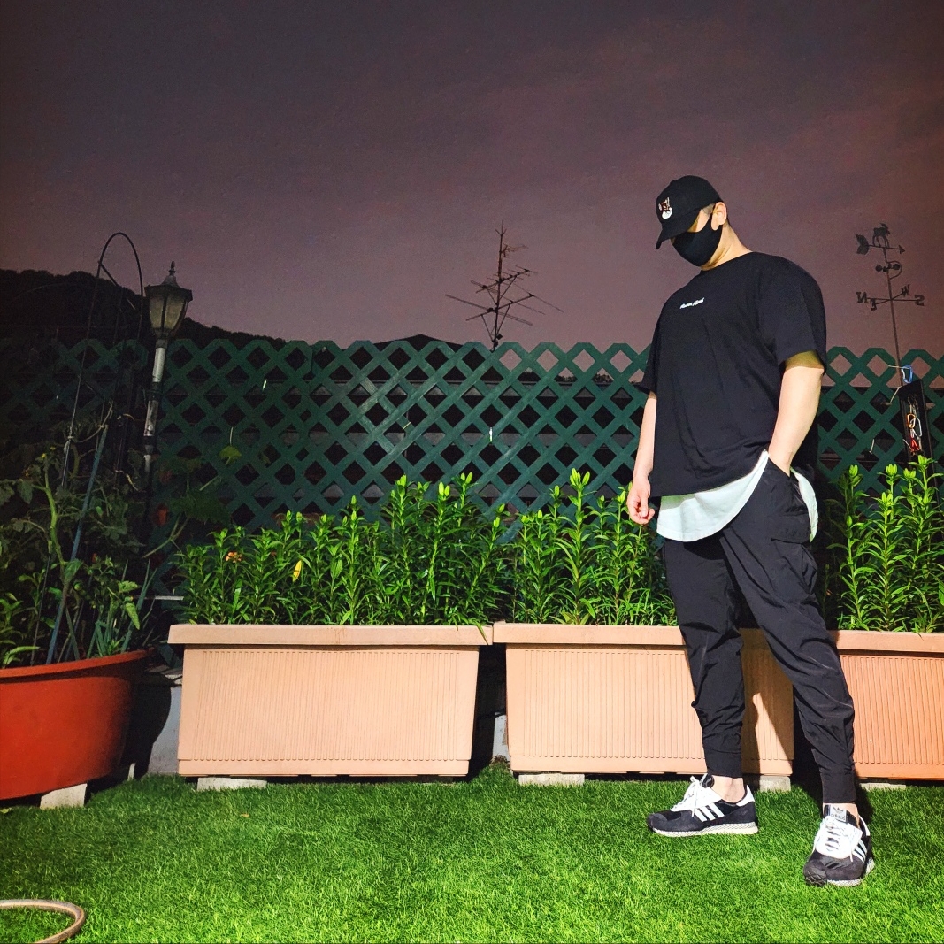 Maison Kitsune Large Fox Head Embroidered 6P Cap Black - 21FW, Maison Kitsune Embroidery Oversize T-Shirt Black 착용 스타일 - 1