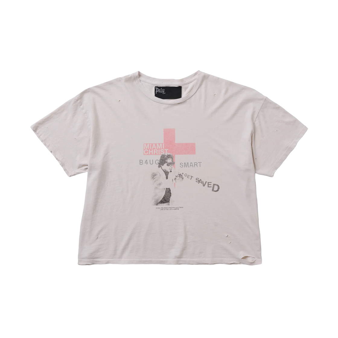 - Paly Hollywood Miami Christ T-Shirt Off White