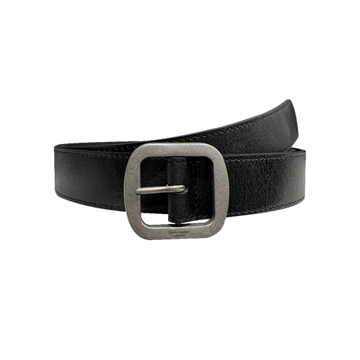 UMCM128BK Undermycar MU.128 Original Logo Cracked Leather Belt Black