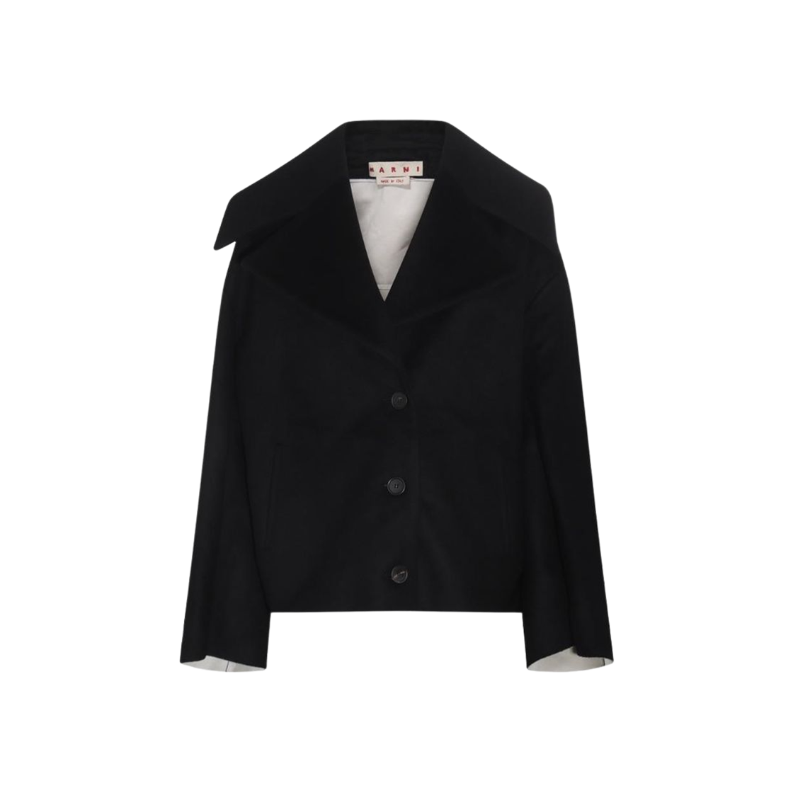 (W) 마르니 본디드 코쿤 자켓 블랙((W) Marni Bonded Cocoon Jacket Black)