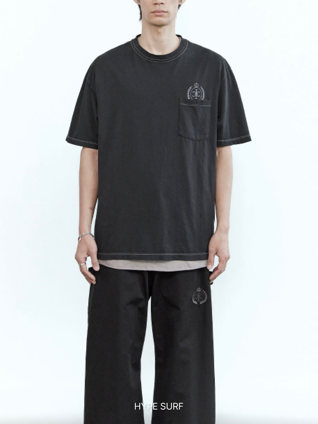 Polyteru Human Index Human Regular 1/2 T-Shirt Dyed Blue, Polyteru Human Index Human Regular 1/2 T-Shirt Dyed Gray 착용 스타일 - 6