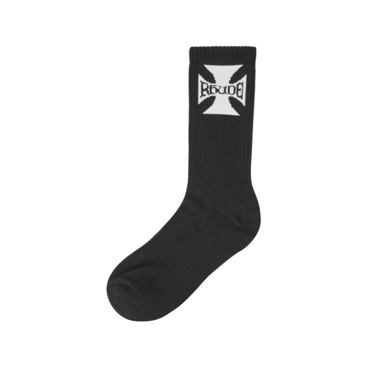 KM5CSS1RD07BK Rhude Boys Logo Sock Black White - 25FW