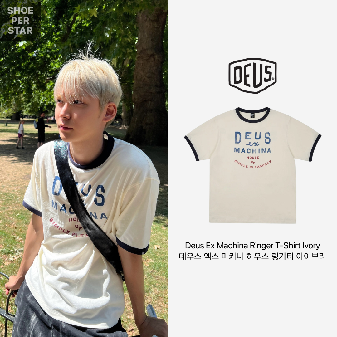 Deus Ex Machina House of Simple Pleasures Ringer T-Shirt Ivory 착용 스타일 - 2