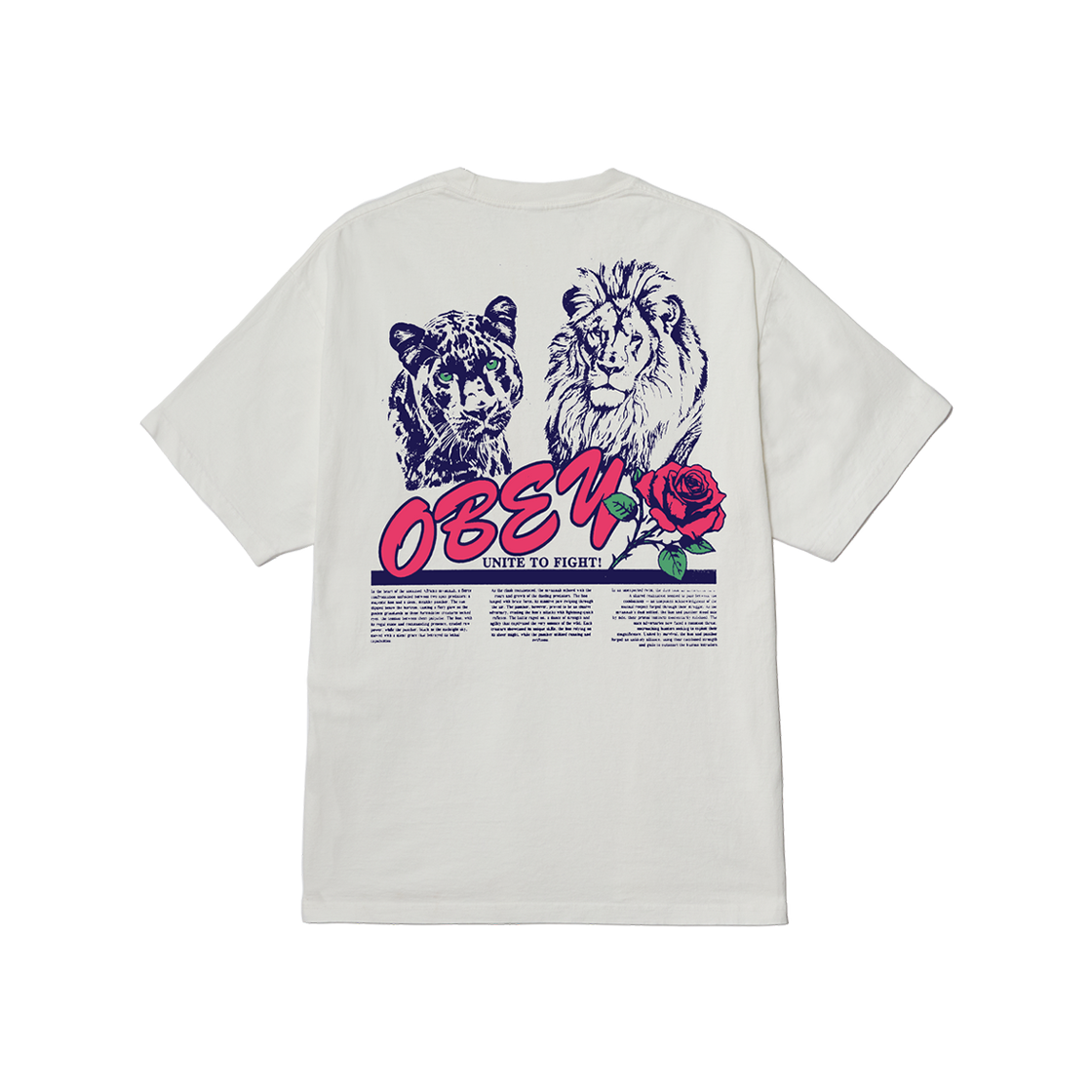 오베이 유나이트 & 파이트 피그먼트 티셔츠 피그먼트 빈티지 화이트(Obey Unite & Fight Pigment T-Shirt Pigment Vintage White)