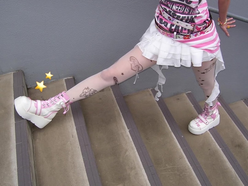 Cotchs Meow Tights_Ivory, Cotchs Meow Tights_skin 착용 스타일