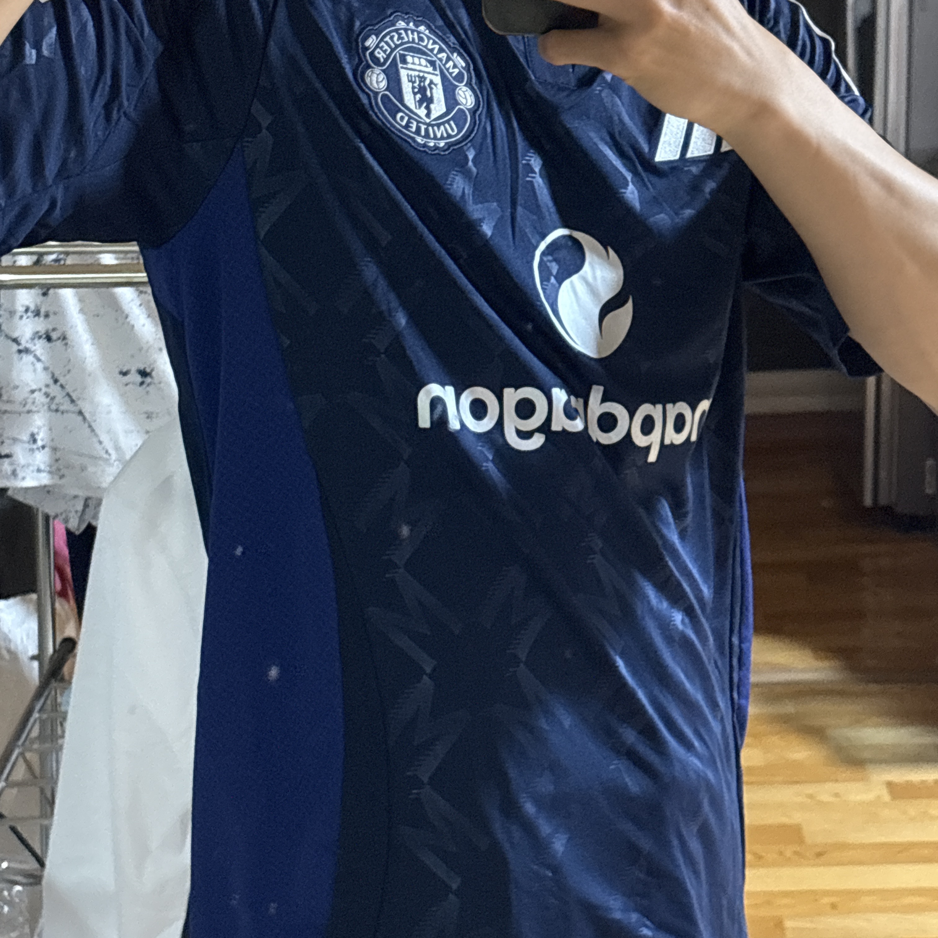 Adidas Manchester United 2024/25 Away Jersey Night Indigo - KR Sizing (Non Marking Ver.) 착용 스타일