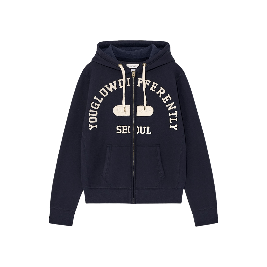 (W) 글로니 보이프렌드 박시 집업 네이비((W) Glowny Boyfriend Boxy Zip-Up Navy)