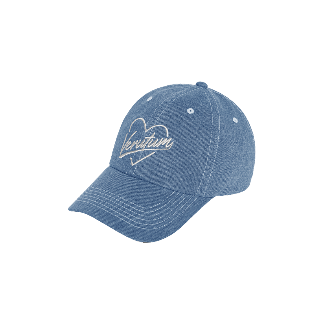 베루툼 하트 로고 스티치 볼 캡 미디움 데님(VERUTUM BC218DN Heart Logo Stitch Ball Cap Medium Denim)