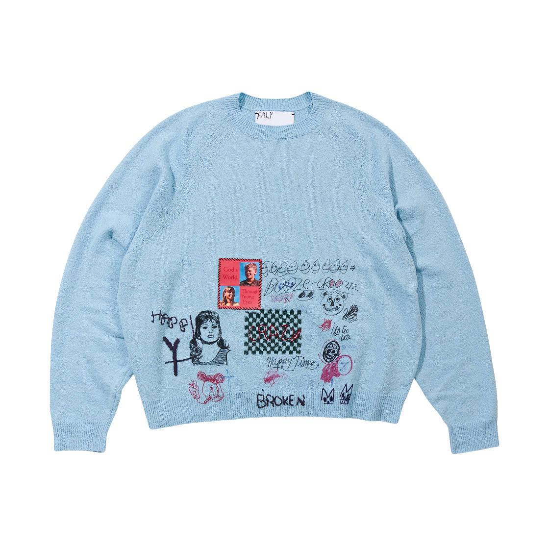 - Paly Hollywood Booze Crooze Knit Sweater Sky Blue