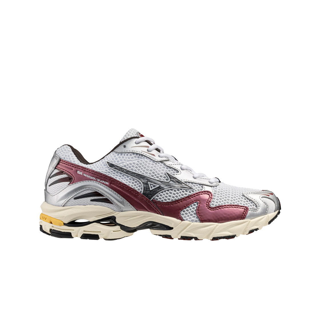 미즈노 웨이브 라이더 10 화이트 블랙 샌드 시라(Mizuno Wave Rider 10 White Black Sand Syrah)