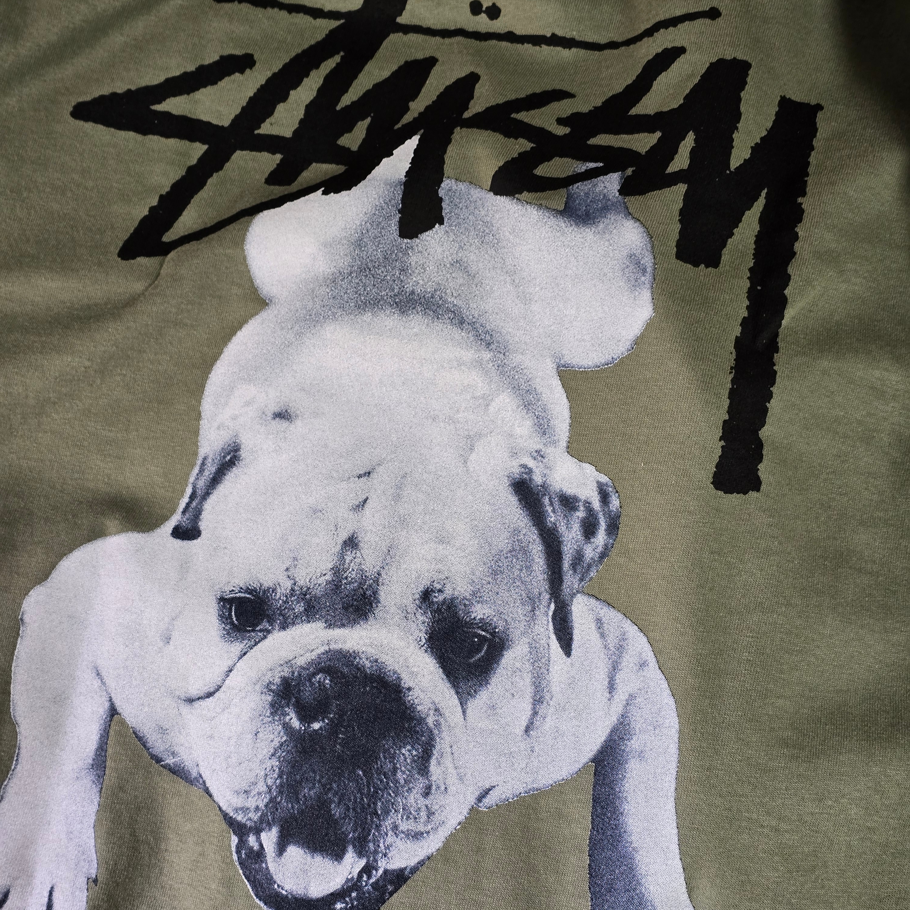 Stussy Stock Dog T-Shirt Olive 착용 스타일