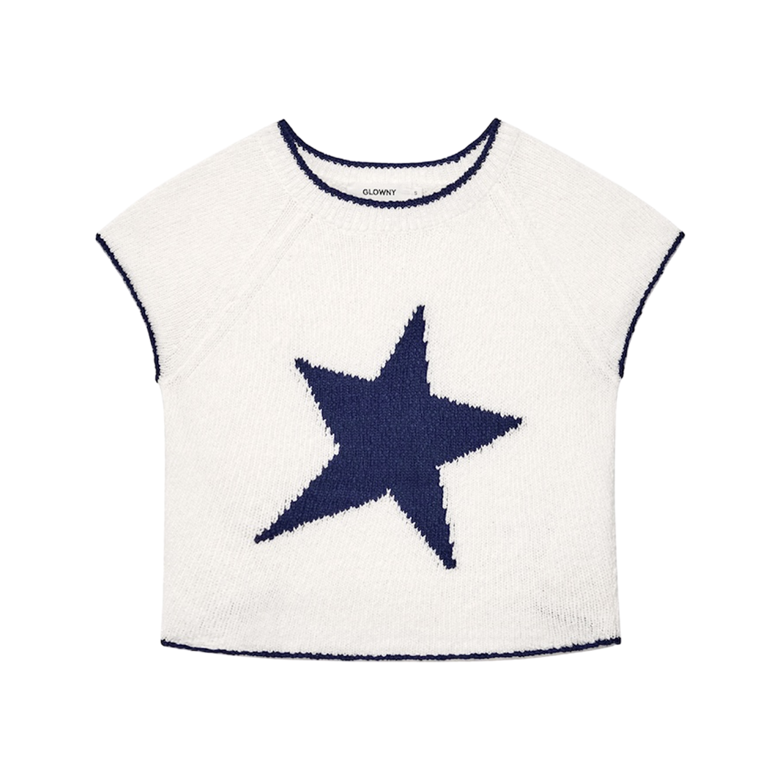 - (W) Glowny Candy Pop Knit Top White