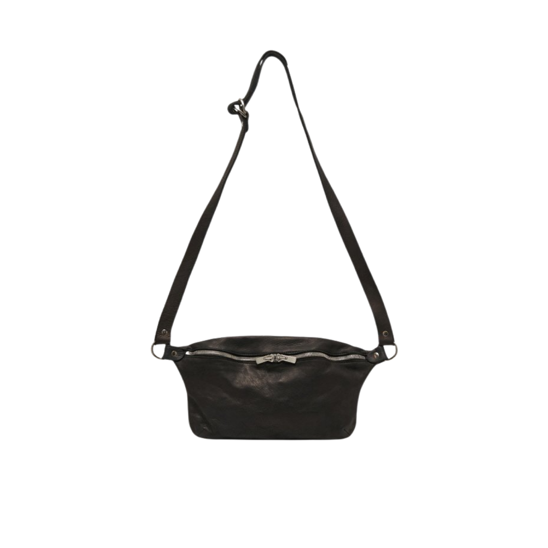 BV07 Guidi BV07 Leather 2Way Belt Crossbody Bag Black