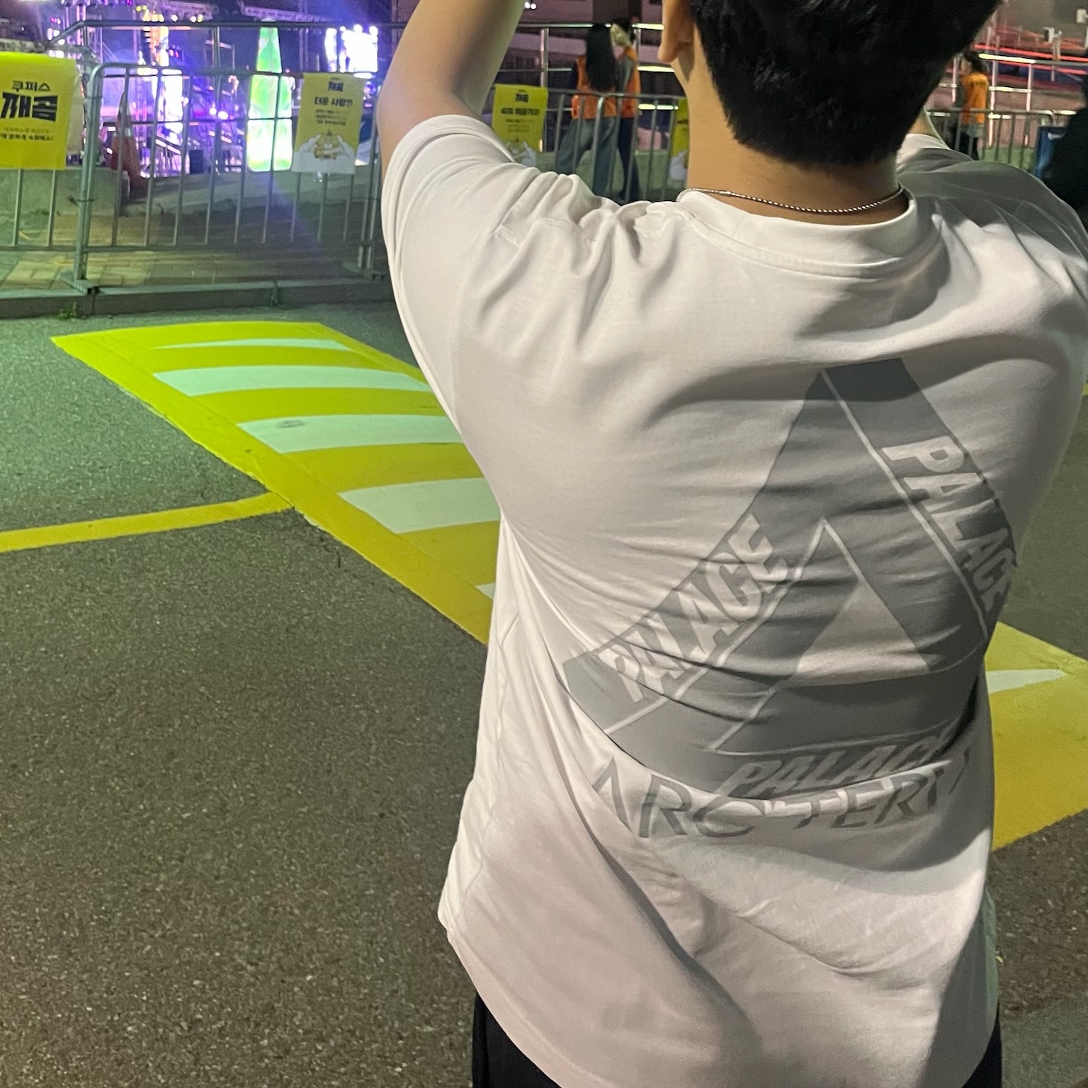 Palace x Arc'teryx T-Shirt White - 20FW 착용 스타일