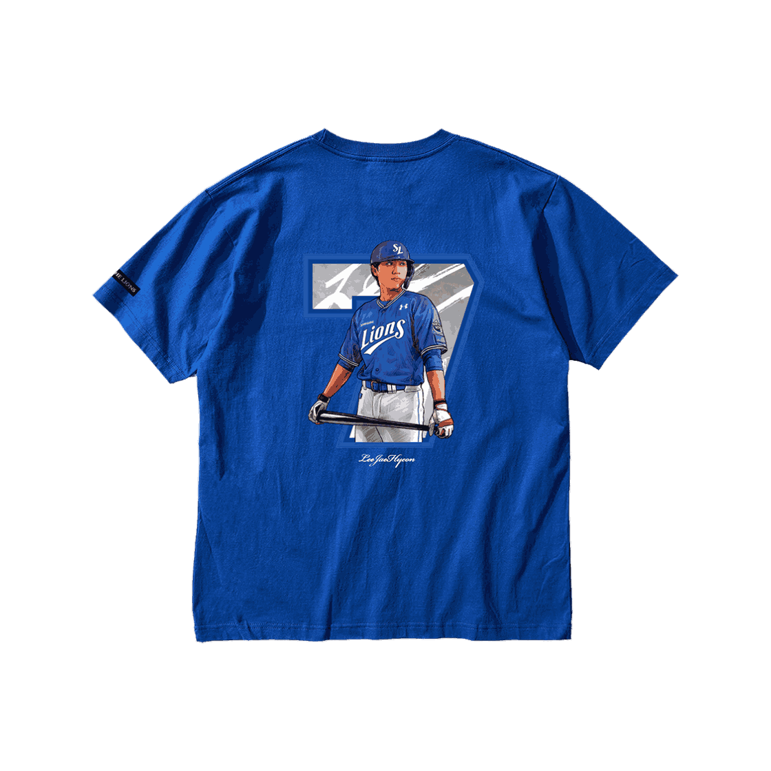 [예약배송] 삼성라이온즈 선수 일러스트 콜라보 티셔츠 이재현 블루([예약배송] Samsung Lions Player Illustration T-Shirt LeeJaeHyun Blue)