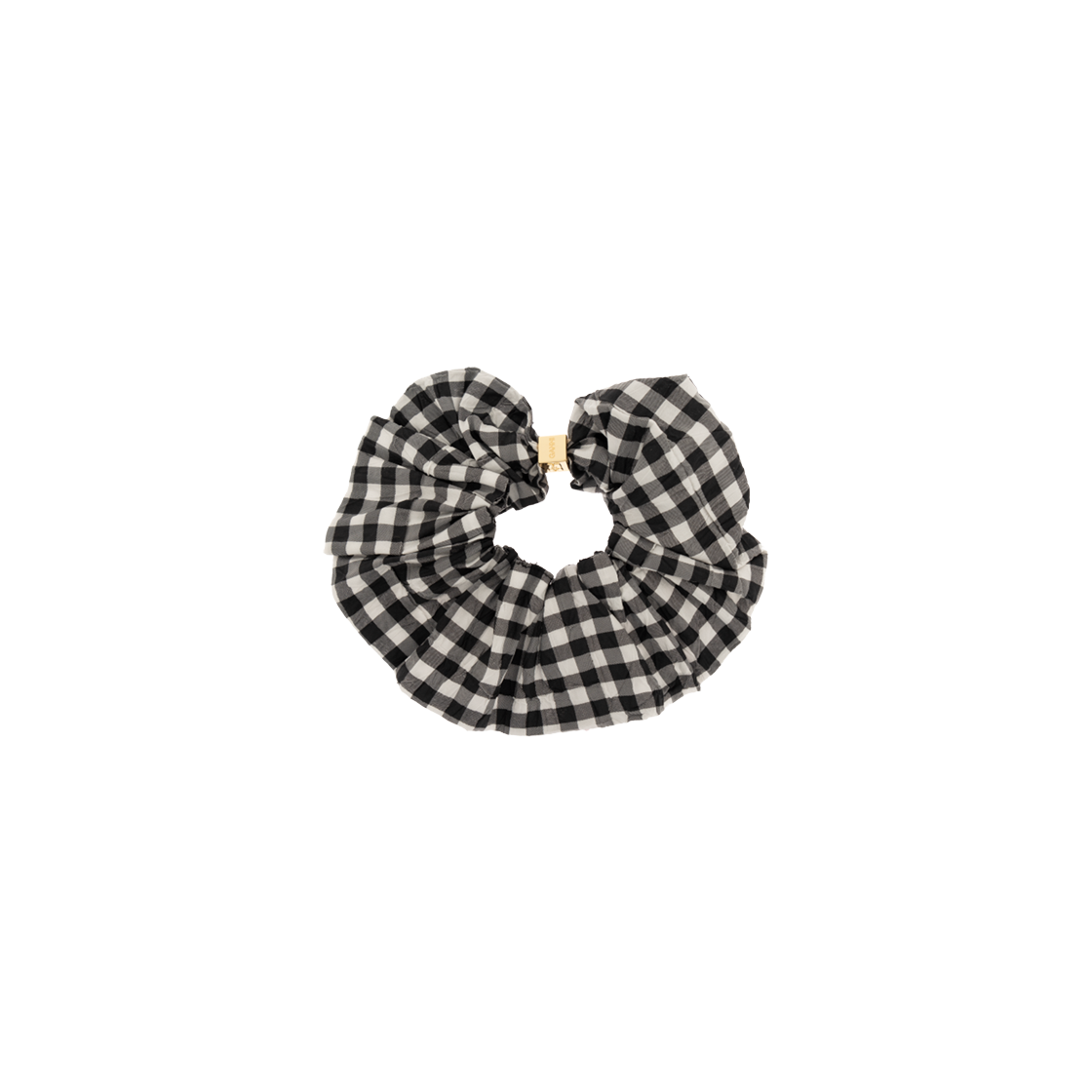 A6843-004 (W) Ganni Check Scrunchie Black