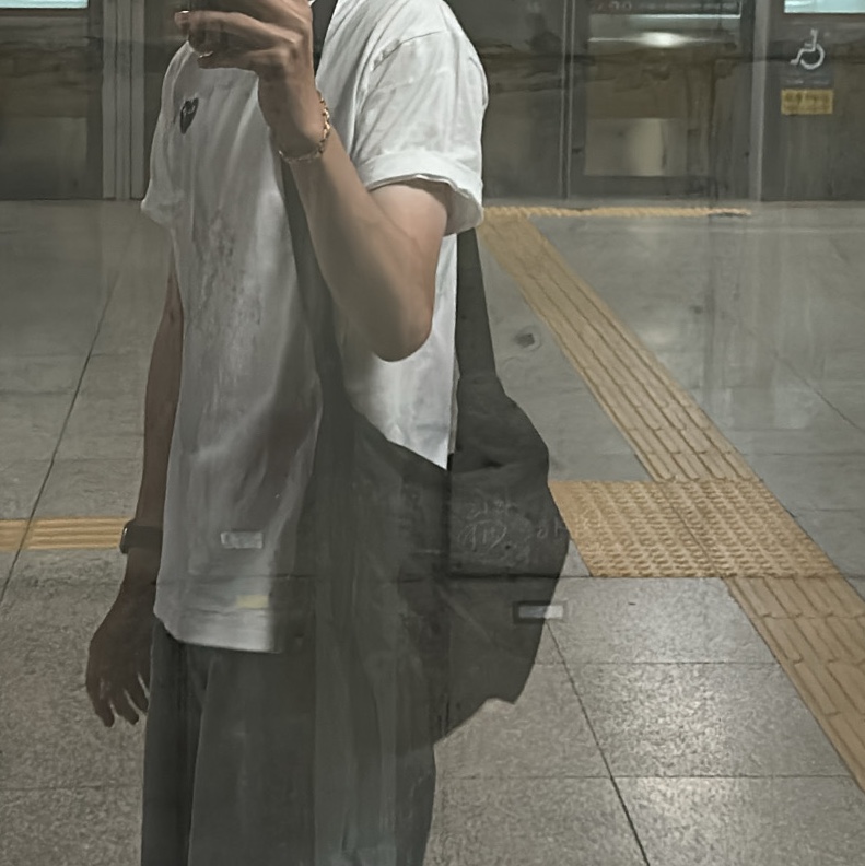 Uniqlo Multi Pocket Shoulder Bag Black 착용 스타일