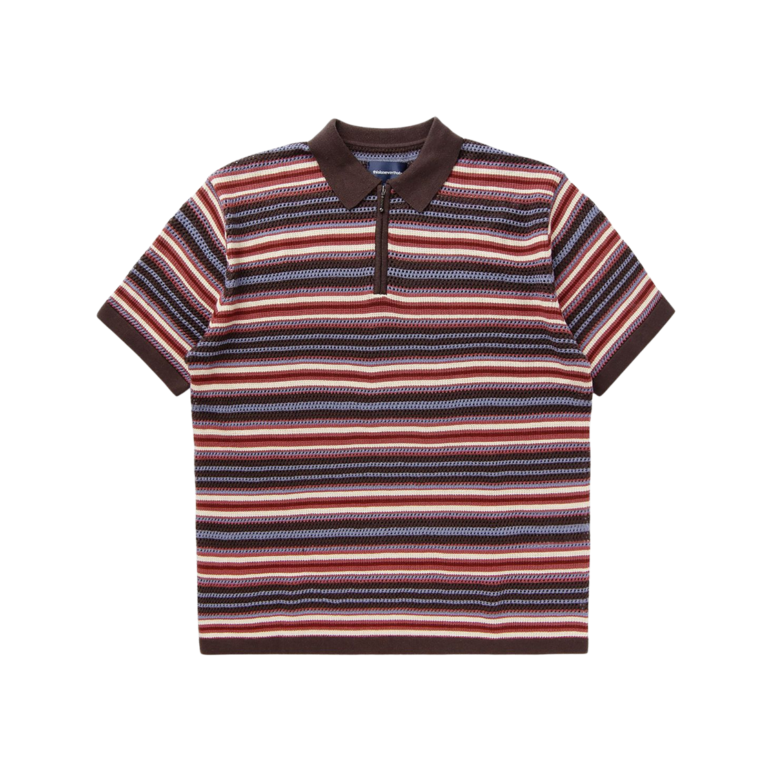 디스이즈네버댓 스트라이프 숏슬리브 니트 폴로 레드(Thisisneverthat Striped Short Sleeve Knit Polo Red) - 1