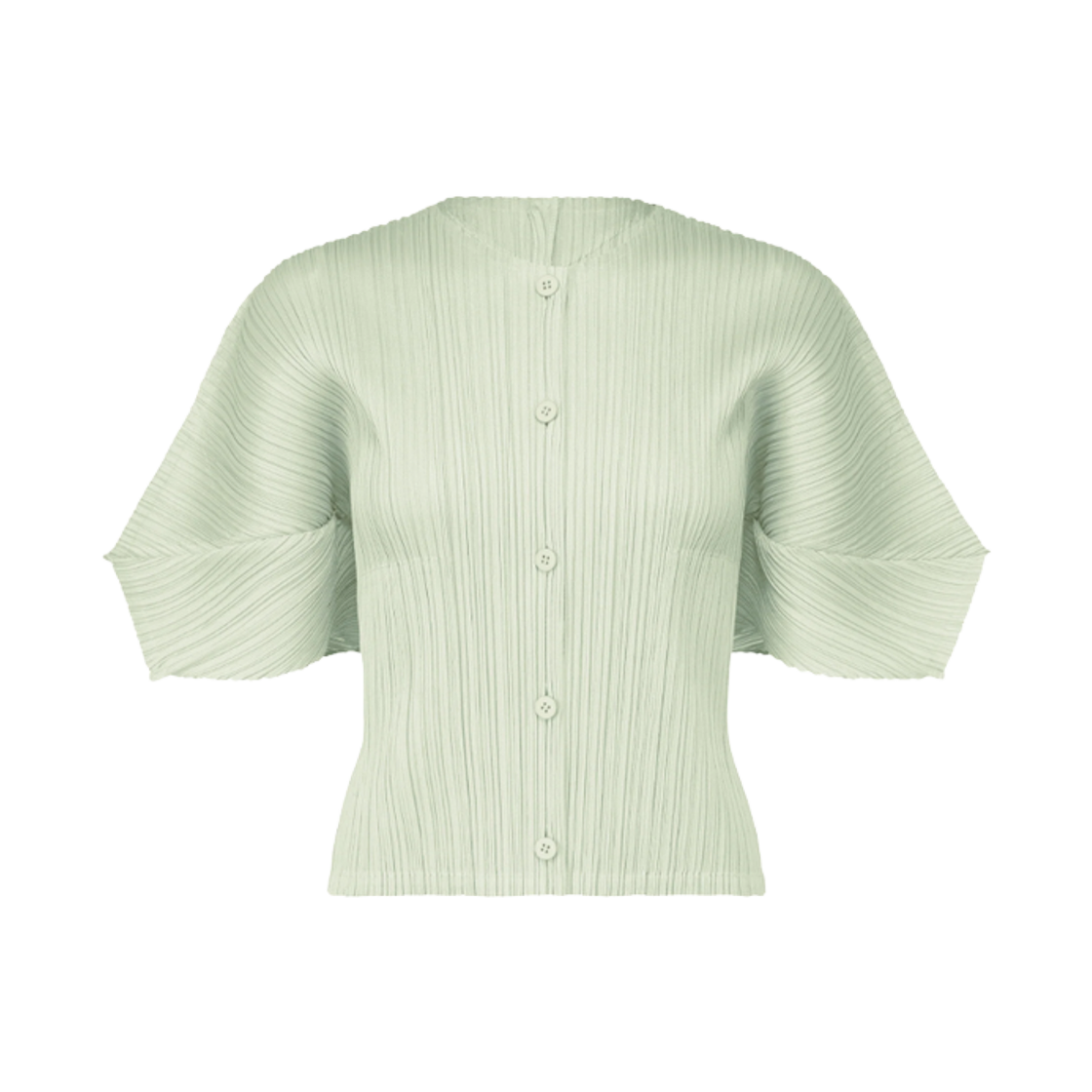 JO142-03 (W) Pleats Please Issey Miyake MC April Cardigan Ice White