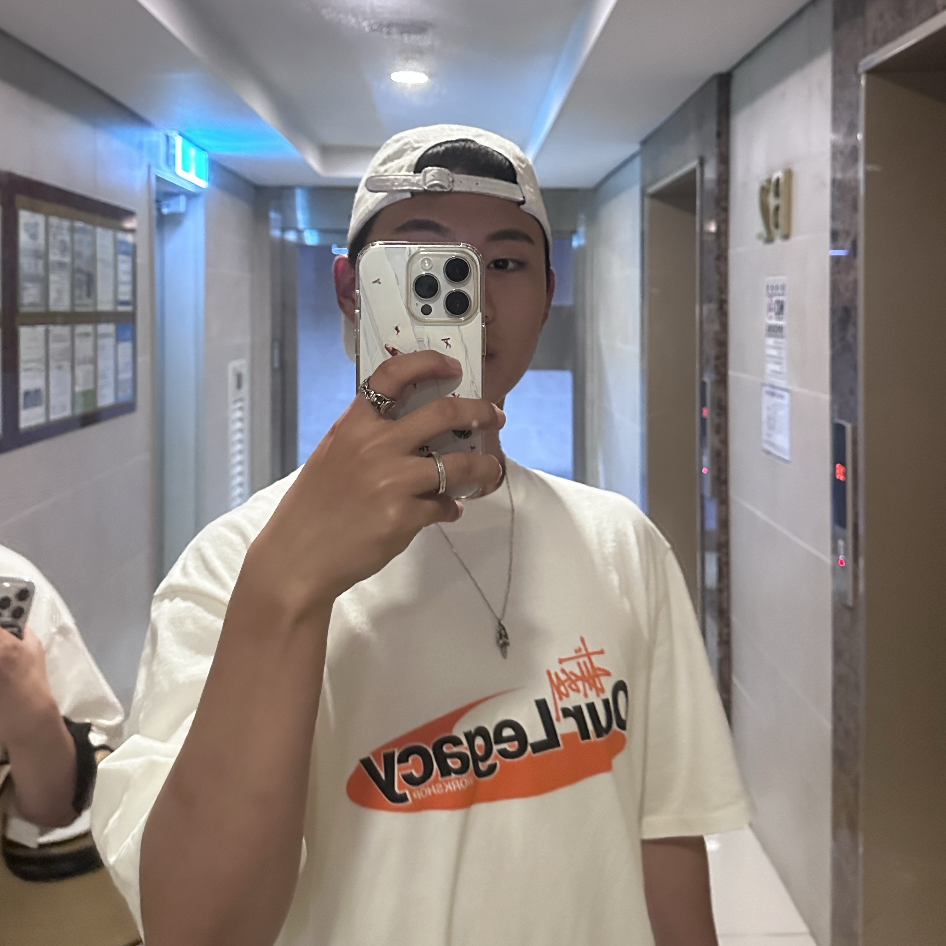 Stussy x Our Legacy Work Shop Swirl Pigment Dyed T-Shirt Natural, Supreme x MM6 Maison Margiela Painted Camp Cap White - 24SS 착용 스타일