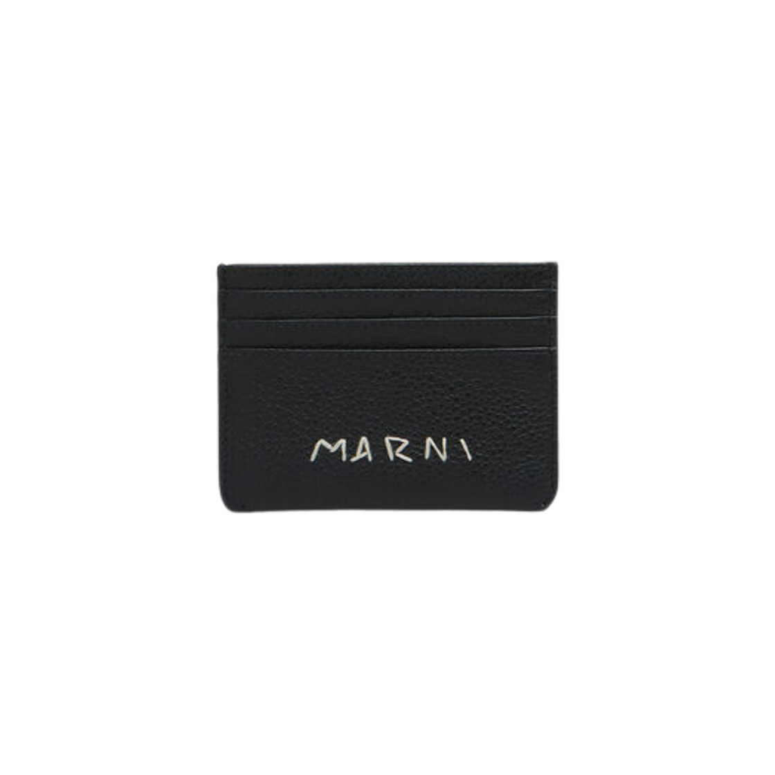 PFMI0104U0-P6533-00N99 Marni Mending Embroidered Detail Leather Card Case Black