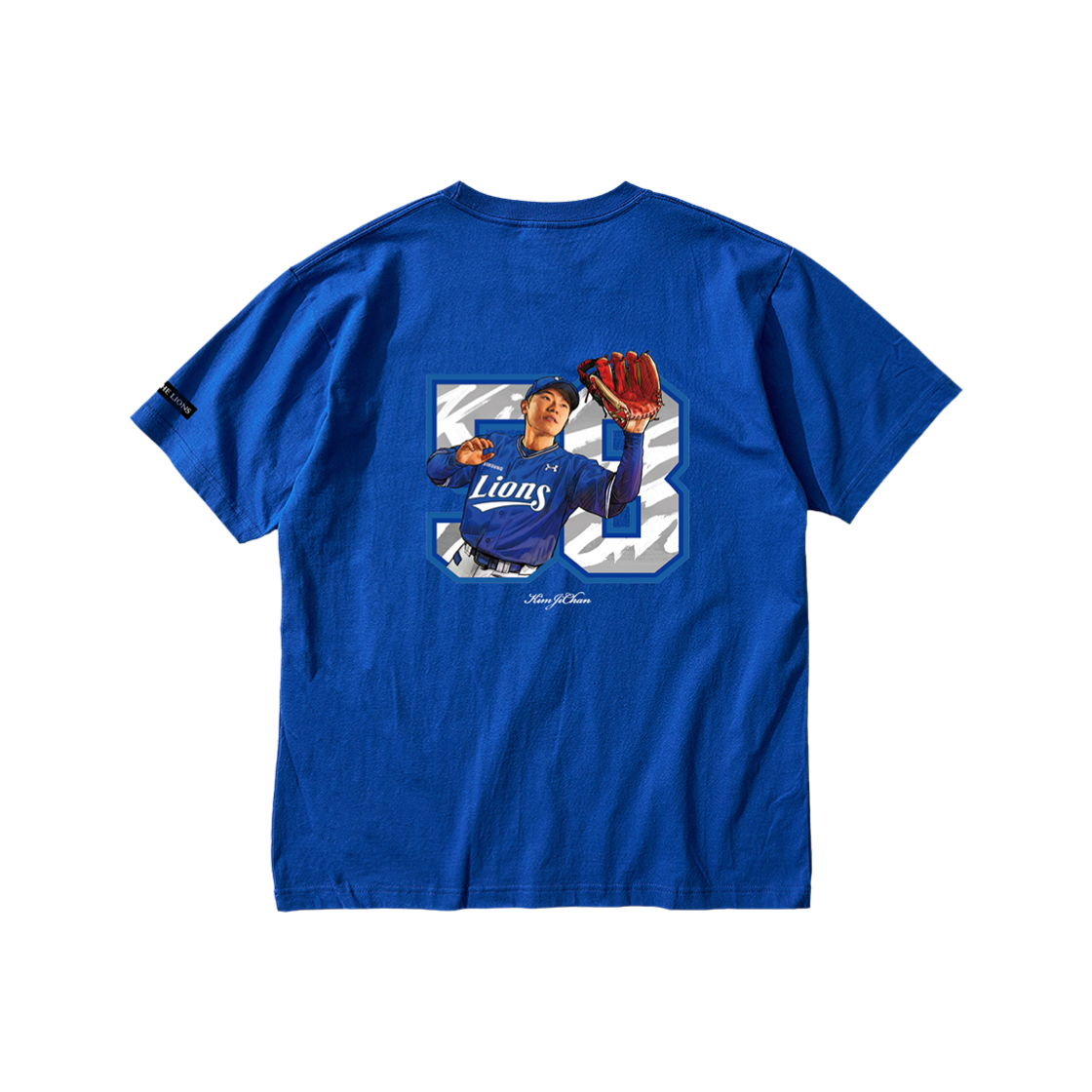 [예약배송] 삼성라이온즈 선수 일러스트 콜라보 티셔츠 김지찬 블루([예약배송] Samsung Lions Player Illustration T-Shirt KimJiChan Blue)